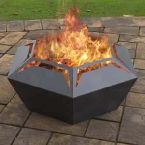 Hexagon with cutout Design Fire Pit