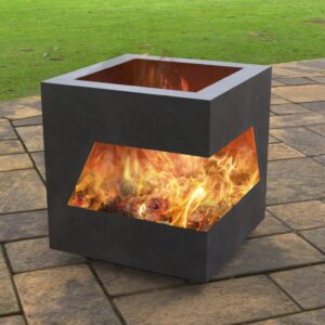 Modern Cube with cutout Design Fire Pit