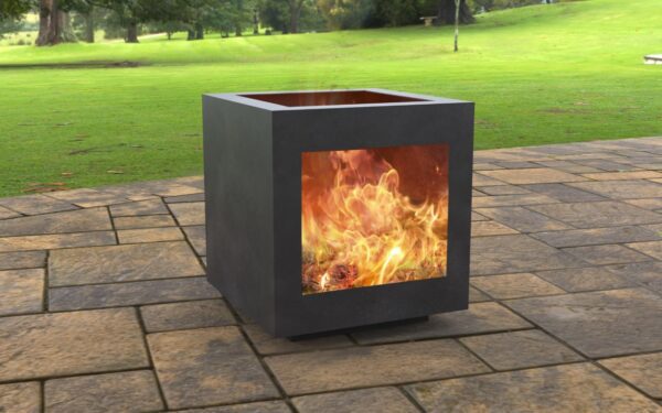 Modern Cube with square cutout Design Fire Pit