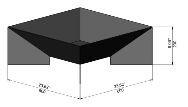 Square (Light) Design Fire Pit - Image 2