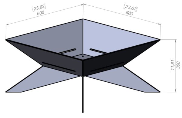 Square (X Legs) Design Fire Pit - Image 2
