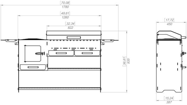 Collapsible Modern Grill with Stove - Image 2