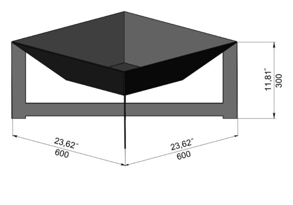 Square (High) Design Fire Pit - Image 2