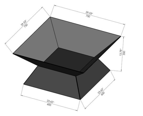 Square (II) Design Fire Pit - Image 2