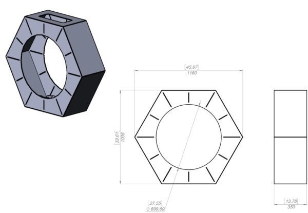 Chimnea (Hexagon) Design Fire Pit - Image 2