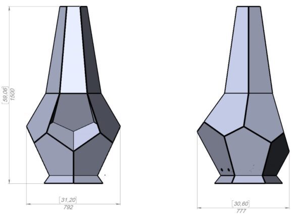 Chimnea (Hexagon) Stone Design Fire Pit - Image 2