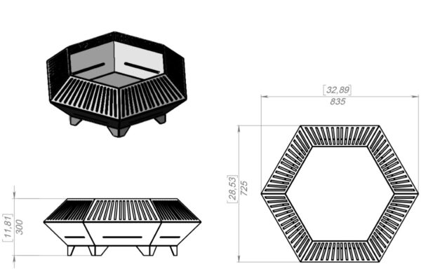Hexagon Design Fire Pit IV - Image 2