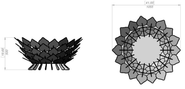 Open Leaves/Scales Design Fire Pit (42 inch) - Image 2