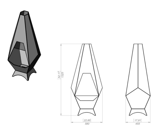 Pyramid (Classic) Design Fire Pit - Image 2