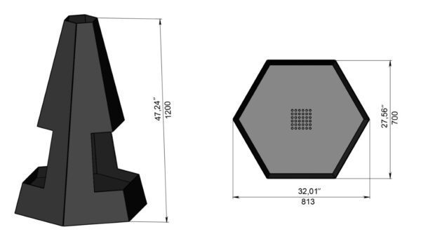 Pyramid (Hexagon) Design Fire Pit - Image 2