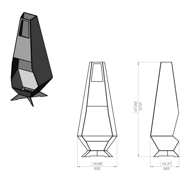 Pyramid (Modern) Design Fire Pit - Image 2