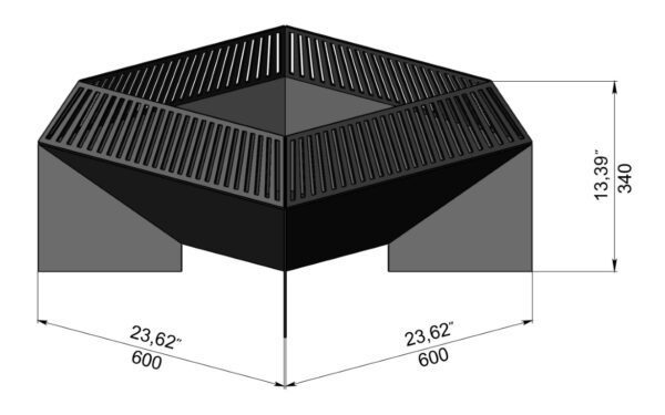 Square (III) Design Fire Pit - Image 2
